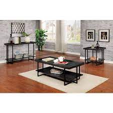 Black Large Rectangle Wood Coffee Table