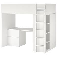 Space saving hidden wall bed desks and wall bed tables that add a bedroom to your space. Smastad Loft Bed White White With Desk With 3 Drawers Ikea