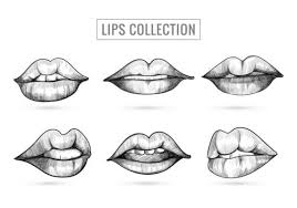 lips sketch vector art icons and