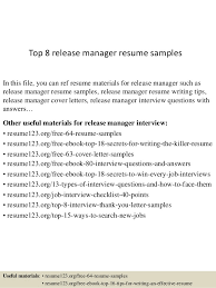 Top 8 Release Manager Resume Samples
