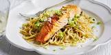 soy glazed salmon with noodles