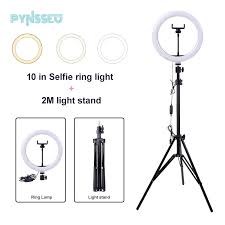 Pynsseu Video Lamp 10 Led Ring Light With Stand Dimmable Photography Lighting Kit With Phone Holder For Tik Tok Studio Yout Photographic Lighting Aliexpress