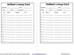 Printable Softball Lineup Cards Rome Fontanacountryinn Com