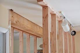 load bearing wall with a support beam