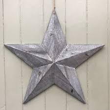 X Large 59cm Grey Wood Amish Barn Star