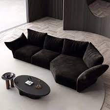 design sofa black velvet couch