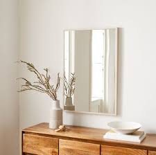 thin wood wall mirror