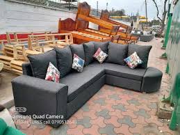 grey l shaped sofa set on sell in ngara