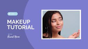 makeup tutorial ad in purple