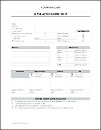New Leave Absence Form Template Application Holiday Employee Record