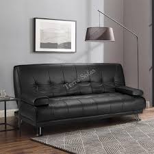 New Sofa Bed Faux Leather Black Sofa