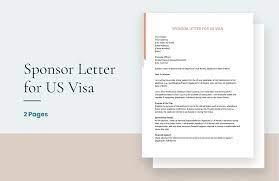sponsor letter for us visa in word