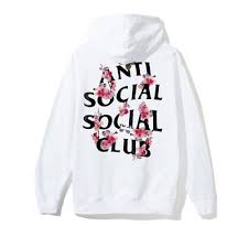 Auth Anti Social Social Club Assc Logo Kkoch White Hoodie Flower Hoody Supreme1 Bc19