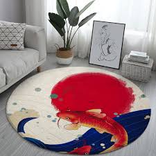 kanagawa round rugs anese style