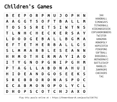 Word games are an entertaining way to learn. Download Word Search On Children S Games