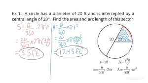 Find Arc Length And Area Of A Sector