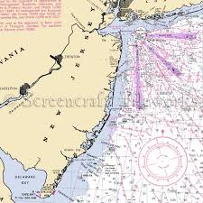 New Jersey Jersey Shore Nautical Chart Decor