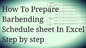 how to make bar bending schedule sheet