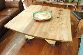 curly maple slab coffee table