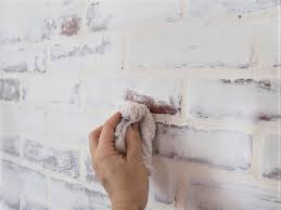 DIY Faux White Brick Wall