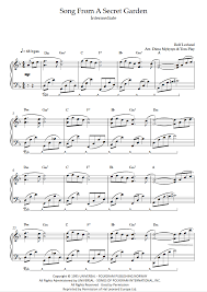 sheet of secret garden for piano solo