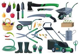 Garden Tools Equipment Cartoon Set