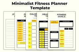 minimalist fitness planner canva template
