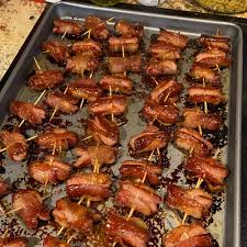 bacon wrapped smokies with brown sugar