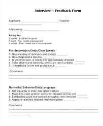 Interview Assessment Form Template Evaluation Download Free