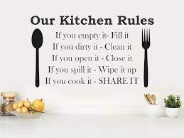 kitchen wall quote our kitchen rules
