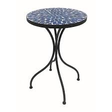 Black Round Marble End Table