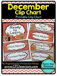 December Theme Clip Chart Behavior Plan Classroom Theme Printables
