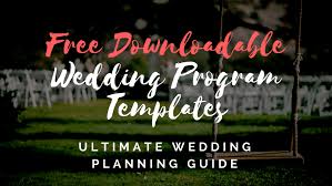 Free Wedding Program Templates Wedding Program Ideas