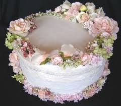 silk flower decorated cake box box