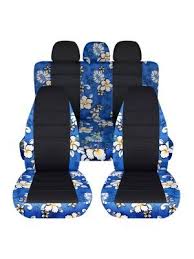 Hawaiian Print And Black Car Seat