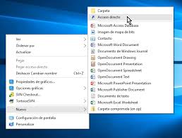 crear un acceso directo en windows 10