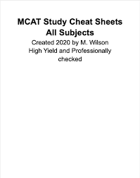 Mcat Study Sheets Hong Kong
