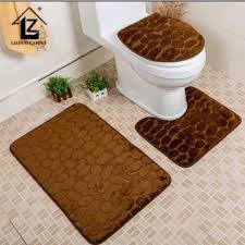 brown 3 in 1 bathroom mat set konga