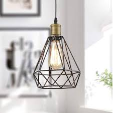 Shop Carbon Loft Brinkman Farmhouse Plug In Pendant Light With Wire Cage N A On Sale Overstock 30574703