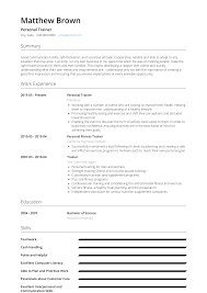 Personal Trainer Resume Samples And Templates Visualcv