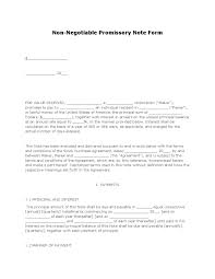 Free Non Negotiable Promissory Note Form Pdf Template Form Download