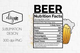 beer nutrition facts alcohol png