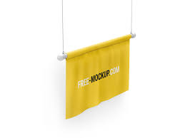 You will not see another set realistic hanging poster frame mockup. Flag Mockup Half Side View Free Mockup