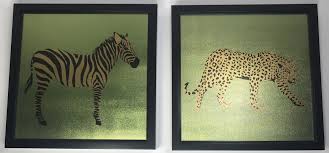 Zebra Cheetah Metallic Wall Art 11