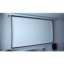 White Wall Mount Projector Screen For