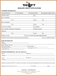 Credit Application Forms To Download Sample Templates Form Basic