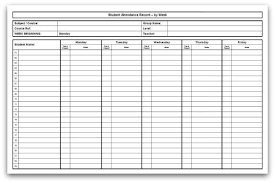 Printable Weekly Attendance Sheet In Pdf Format
