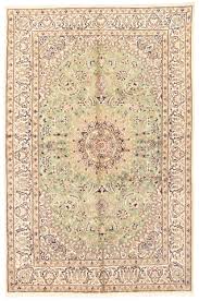 hand knotted wool green rug