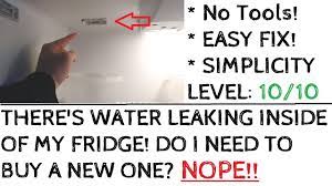 fridge is leaking water from the inside