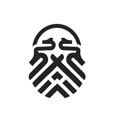 A Nice Symmetrical Logo That Incorporates Dragons To Create